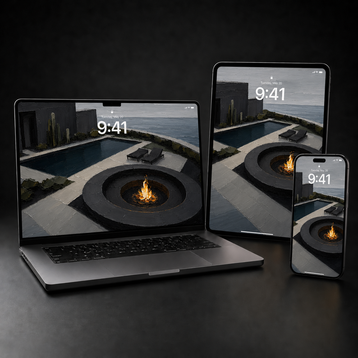 'Firepit' (individual wallpaper)